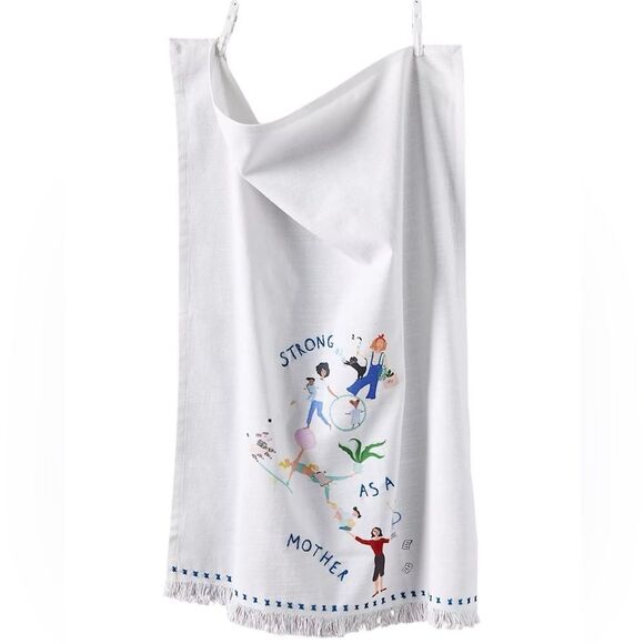 Anthropologie Strong as a Mother Graphic DishTowel New With Tag - Picture 1 of 5